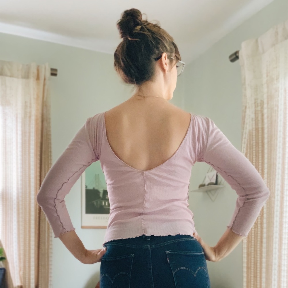 Ballet pink knit top